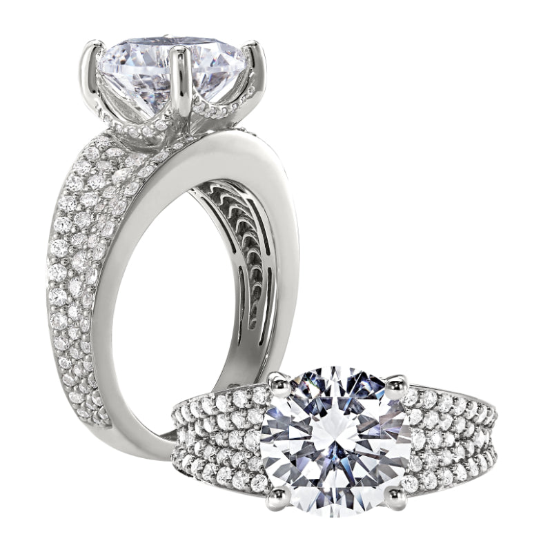Peter Storm 14k White Gold Split Shank Engagement Ring