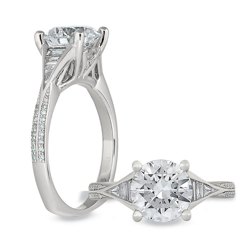 Peter Storm 14k White Gold 3 Stone Engagement Ring