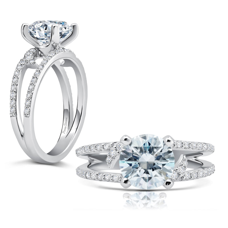 Peter Storm 14k White Gold Split Shank Engagement Ring