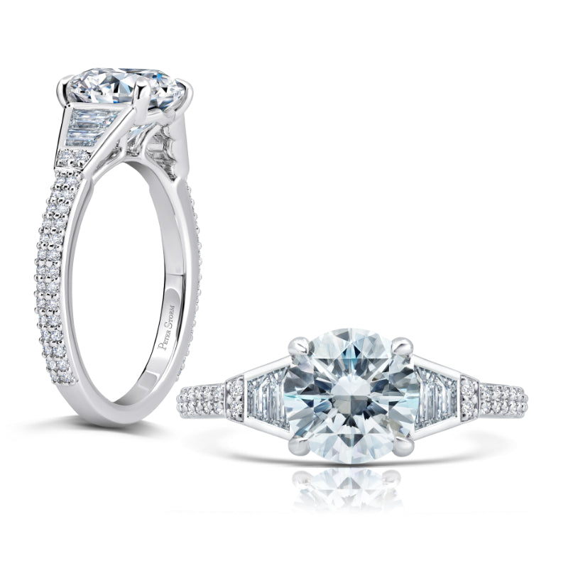 Peter Storm 14k White Gold 3 Stone Engagement Ring
