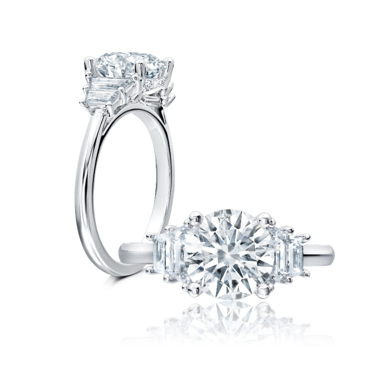 Peter Storm 14k White Gold 3 Stone Engagement Ring