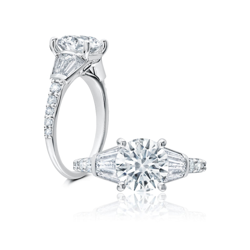Peter Storm 14k White Gold 3 Stone Engagement Ring