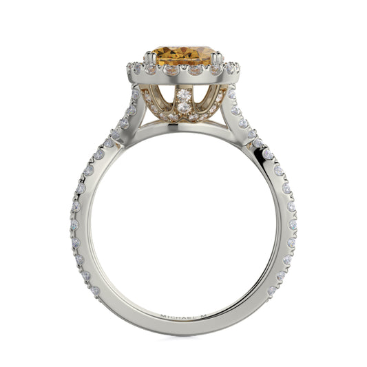 Michael M 18k White Gold Love Engagement Ring