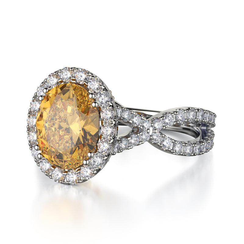 Michael M 18k White Gold Love Engagement Ring