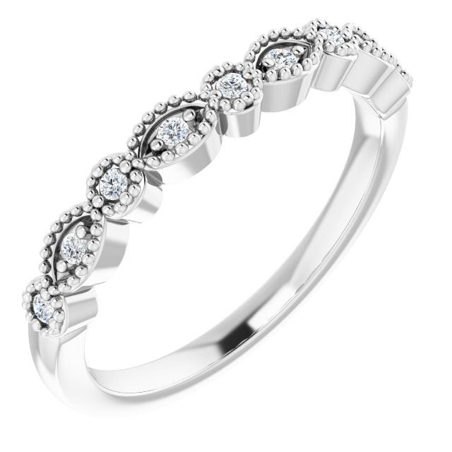 14K White .08 CTW Diamond Matching Band