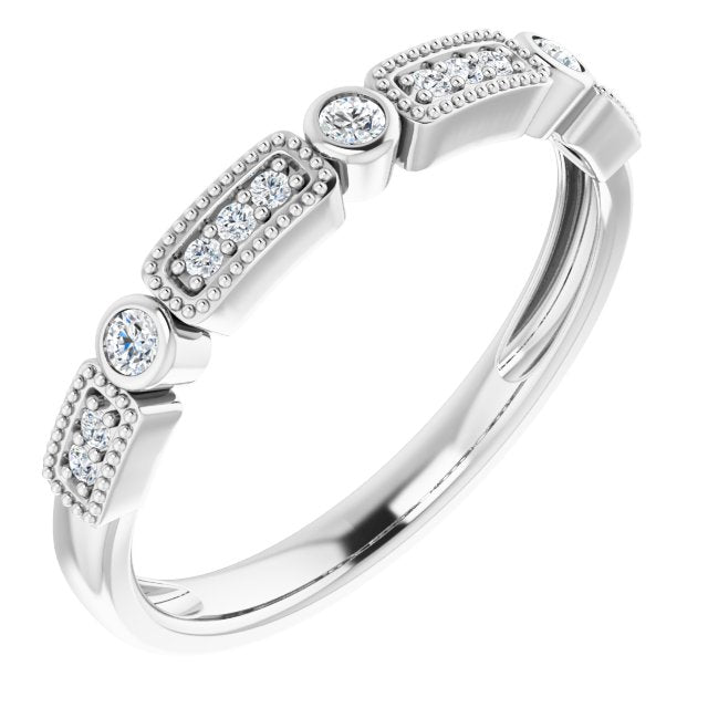 14K White 1/10 CTW Diamond Stackable Ring