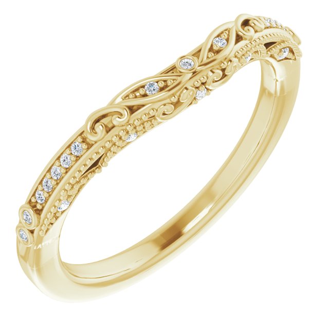14K Yellow .05 CTW Diamond Band