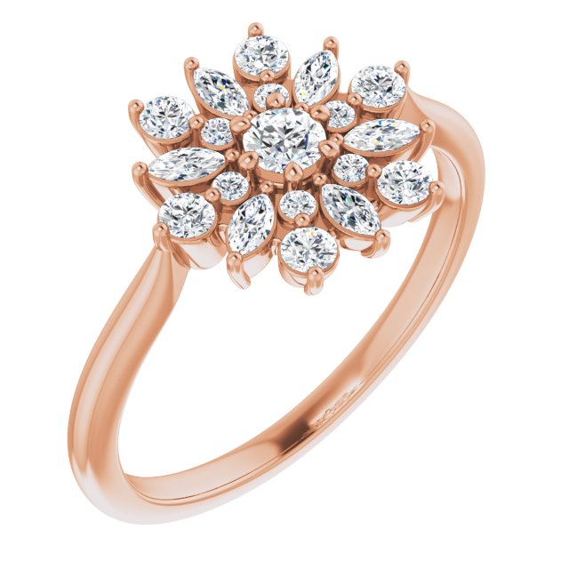 14K Rose 1/2 CTW Diamond Vintage-Inspired Ring