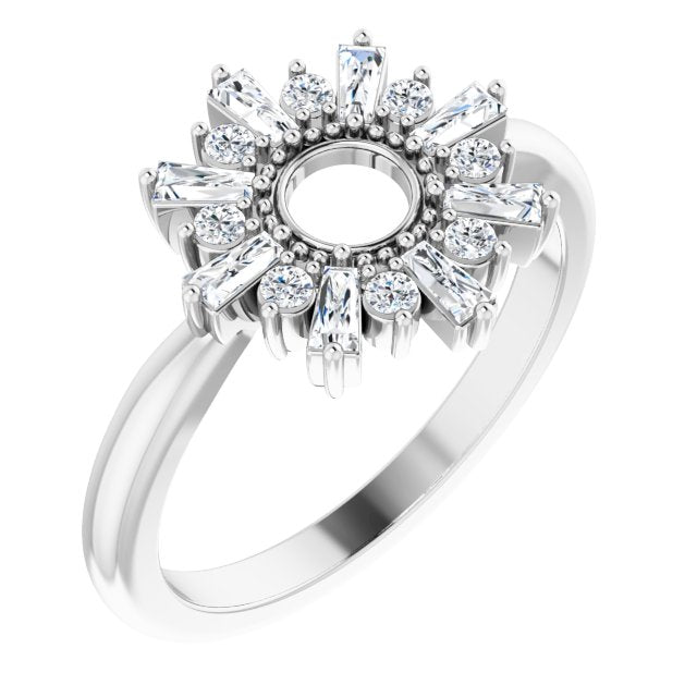 14K White 3/8 CTW Diamond Circle Ring