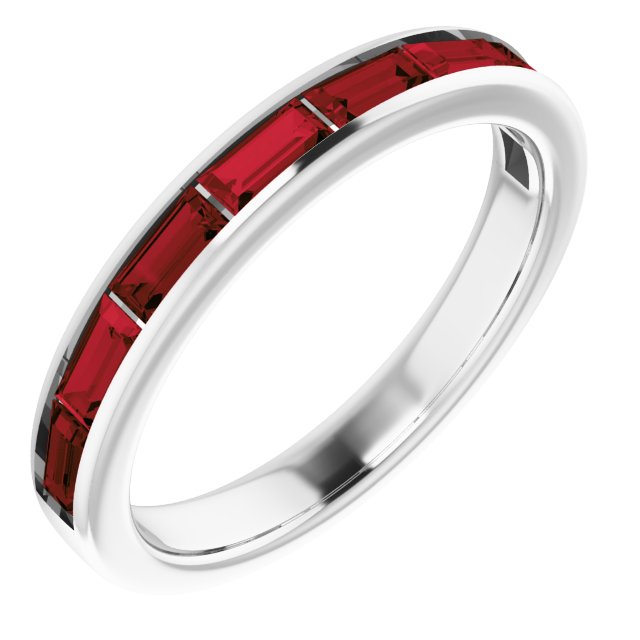 14K White Mozambique Garnet Ring