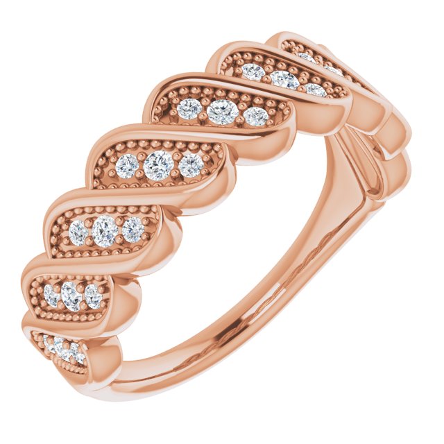 14K Rose 1/4 CTW Diamond Stackable Ring