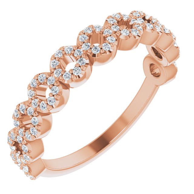 14K Rose 1/4 CTW Diamond Circle Ring