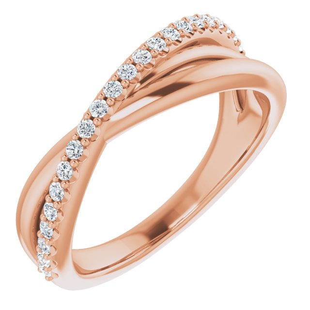 14K Rose 1/5 CTW Diamond Criss-Cross Ring