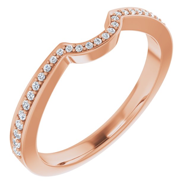 14K Rose 1/8 CTW Diamond Matching Band