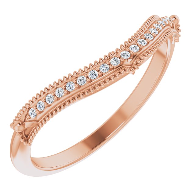 14K Rose .04 CTW Diamond Vintage-Inspired Matching Band