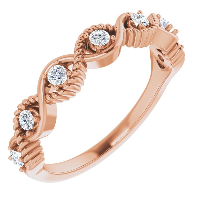 14K Rose 1/5 CTW Diamond Stackable Ring