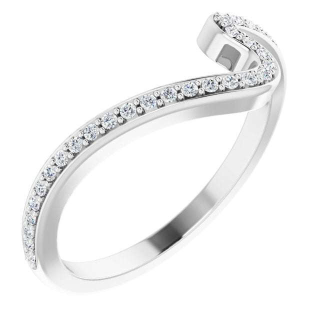14K White 1/6 CTW Diamond Band for 4.4 mm Round & 5.2 mm Round Engagement Ring