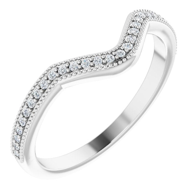 14K White Round .07 CTW Diamond Band