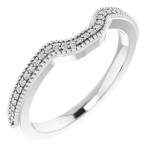 14K White .08 CTW Diamond Band