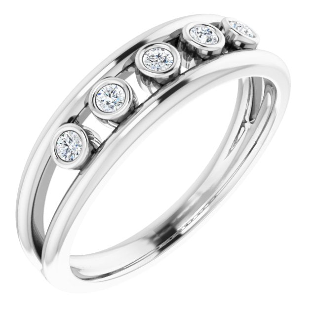 14K White 1/8 CTW Diamond Negative Space Ring