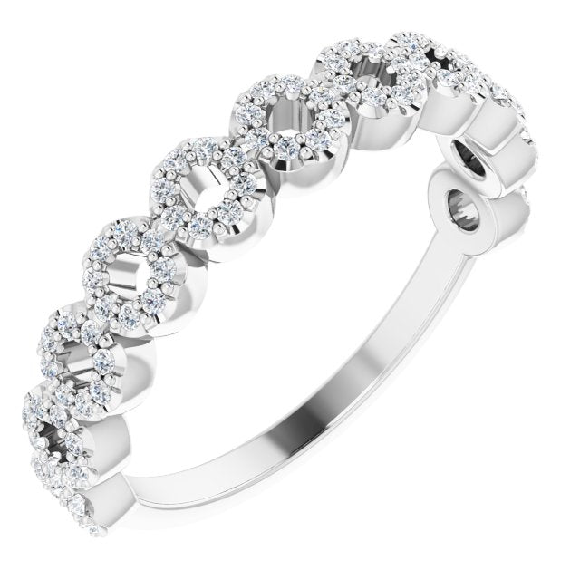14K White 1/4 CTW Diamond Circle Ring