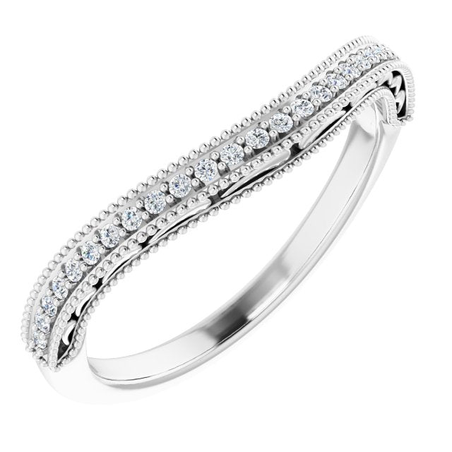 14K White 1/8 CTW Diamond Band