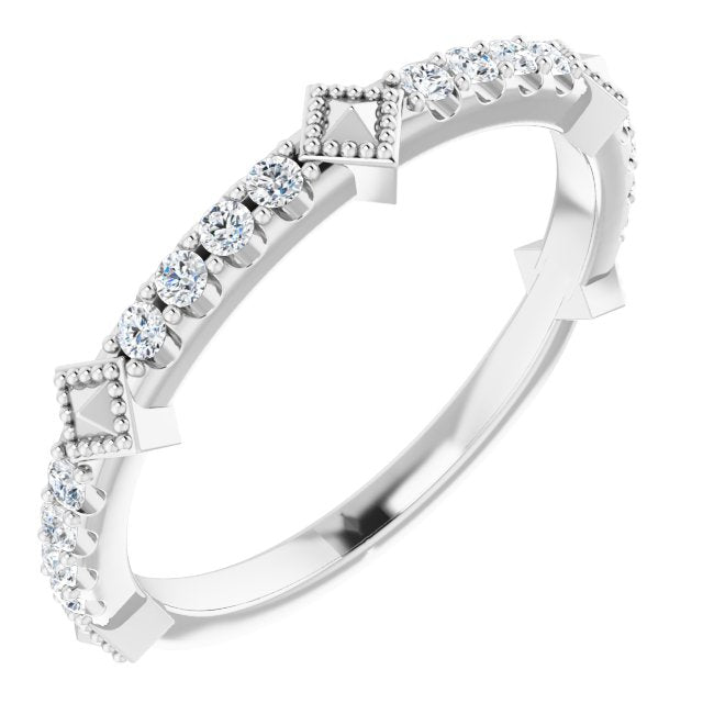 14K White 1/4 CTW Diamond Stackable Ring