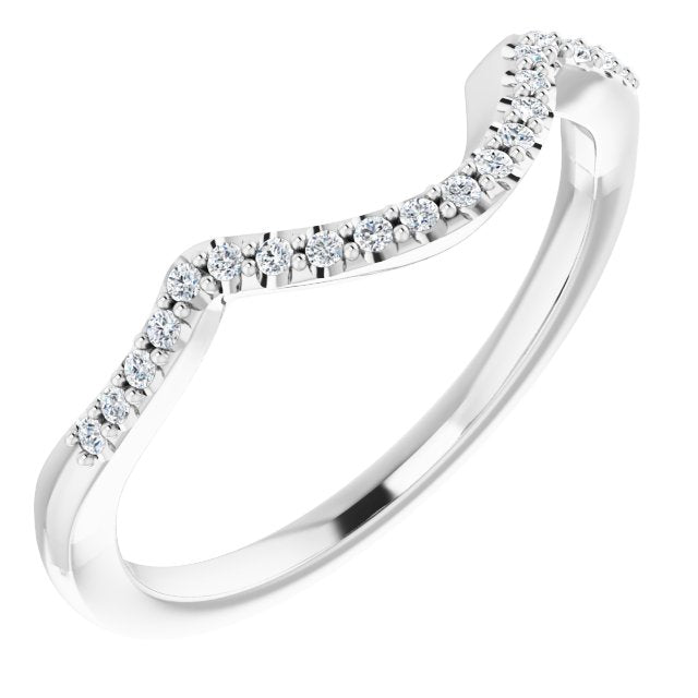 14K White .08 CTW Diamond Band