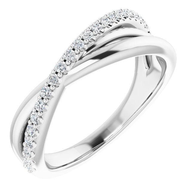 14K White 1/5 CTW Diamond Criss-Cross Ring