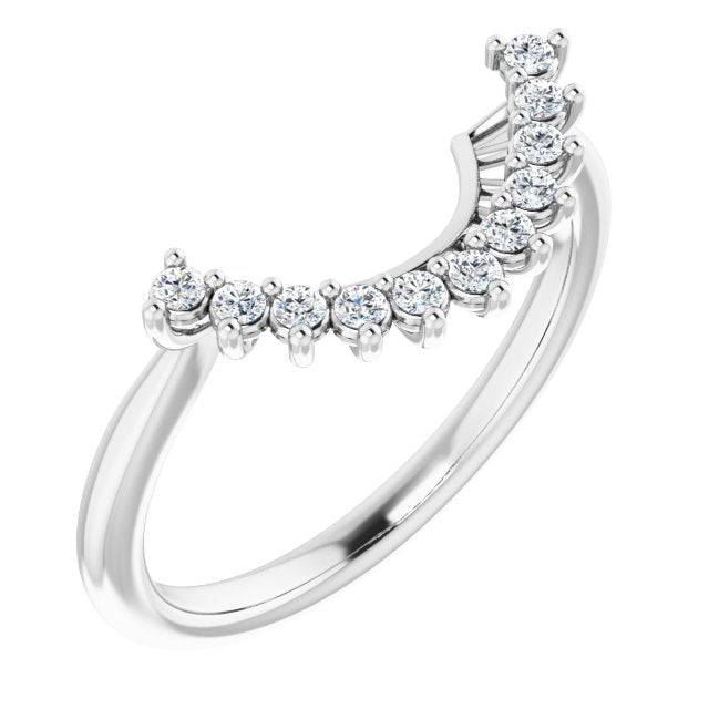 14K White 1/6 CTW Diamond Matching Band for Round Ring