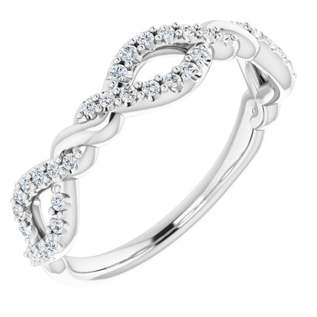 14K White 1/5 CTW Diamond Twisted Anniversary Band