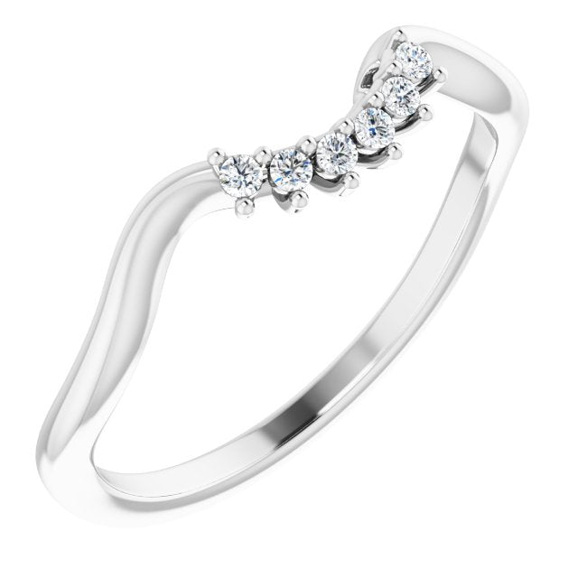 14K White .05 CTW Diamond Matching Band