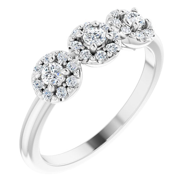 14K White 3/8 CTW Diamond Anniversary Band