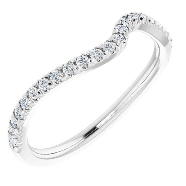 14K White 1/5 CTW Diamond French-Set Matching Band