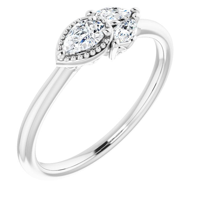 14K White 1/4 CTW Diamond Ring