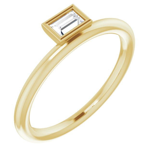 14K Yellow 1/6 CT Diamond Asymmetrical Stackable Ring