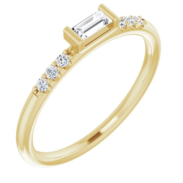 14K Yellow 1/5 CTW Diamond Stackable Accented Ring