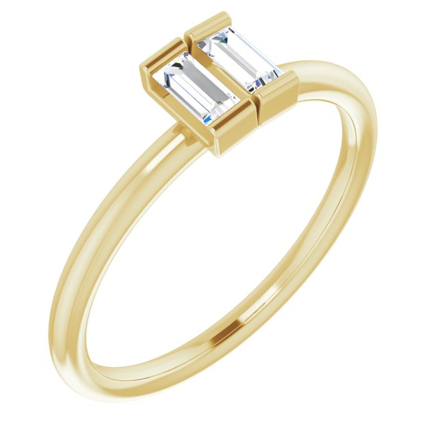 14K Yellow 1/4 CTW Diamond Two-Stone Ring
