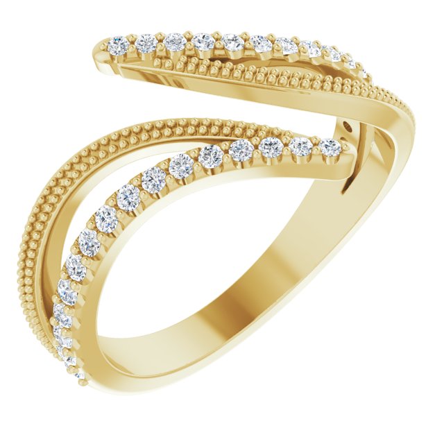 14K Yellow 1/4 CTW Diamond Bypass Ring
