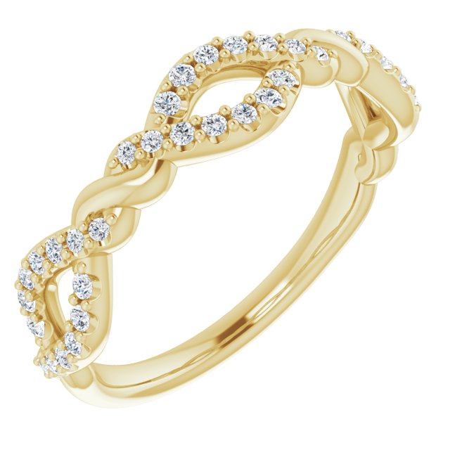 14K Yellow 1/5 CTW Diamond Twisted Anniversary Band
