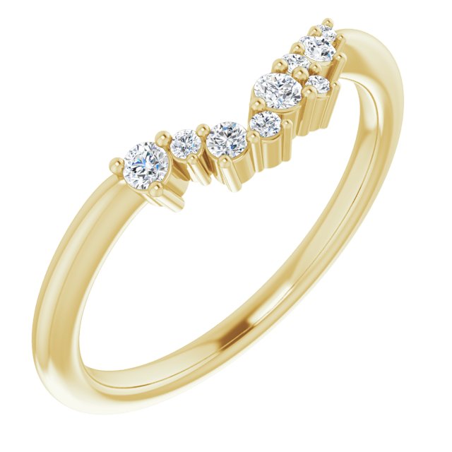 14K Yellow 1/8 CTW Diamond Matching Band
