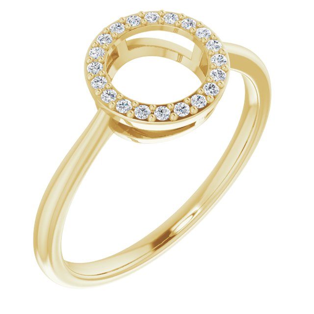 14K Yellow 1/10 CTW Diamond Circle Ring