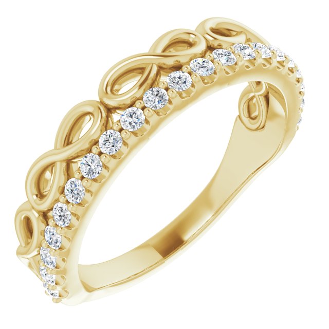 14K Yellow 1/4 CTW Diamond Infinity-Inspired Stackable Ring