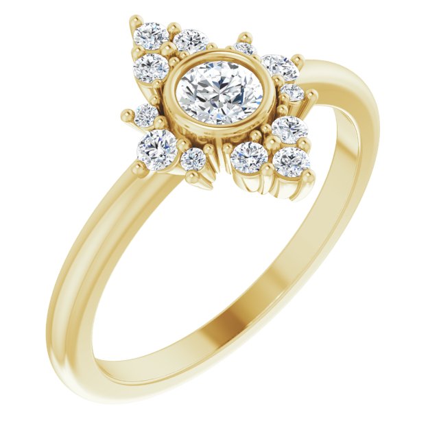 14K Yellow Sapphire & 1/5 CTW Diamond Ring