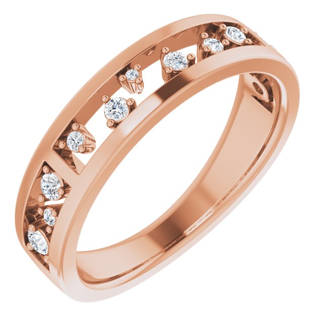 14K Rose 1/5 CTW Diamond Stackable Ring