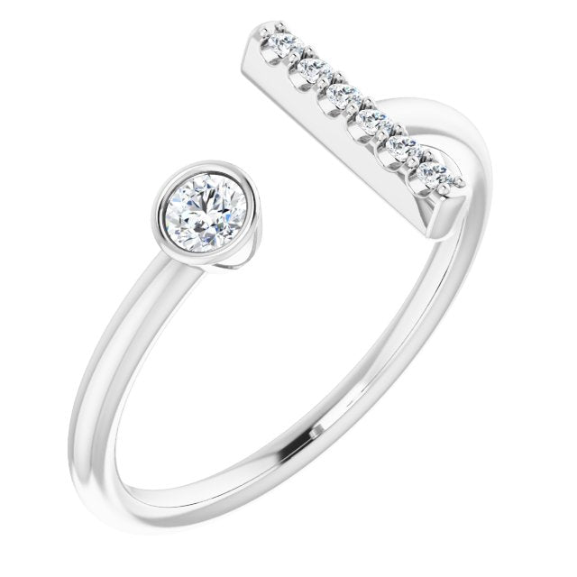 14K White 1/6 CTW Diamond Bar Ring