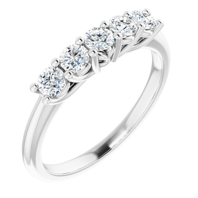 14K White 1/2 CTW Set Anniversary Band