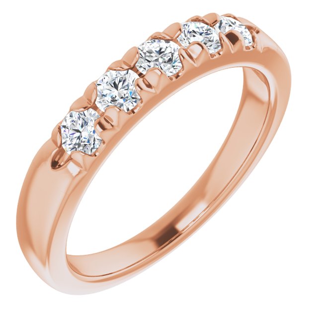 14K Rose 1/2 CTW Diamond French-Set Anniversary Band