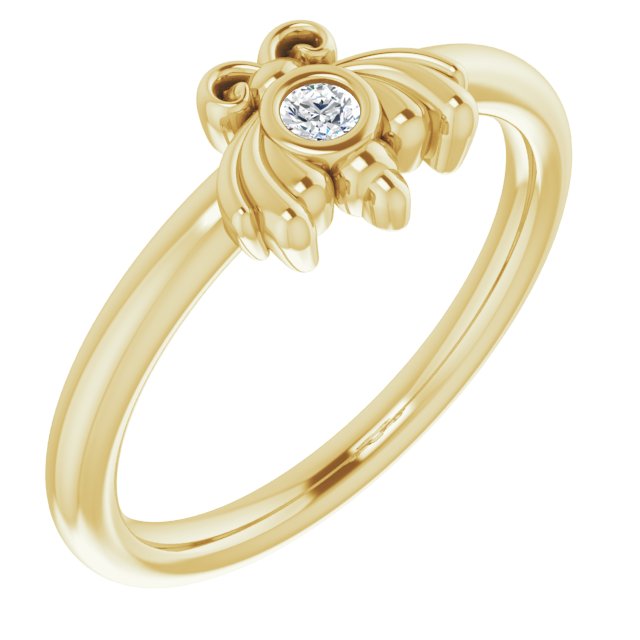14K Yellow .03 CTW Diamond Youth Bee Ring