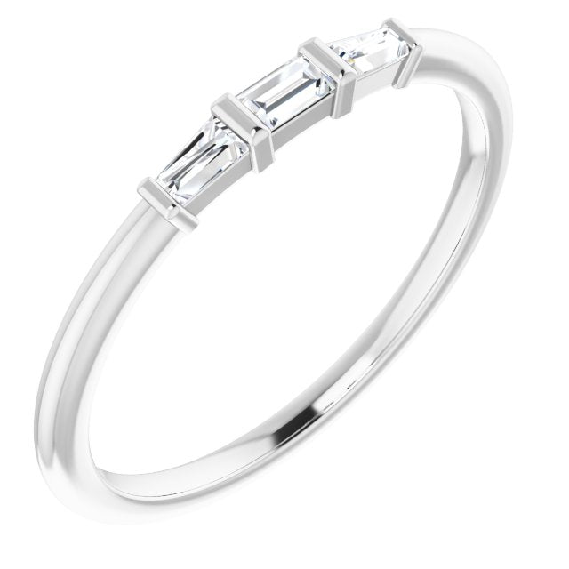 Platinum 1/6 CTW Diamond Three-Stone Stackable Ring